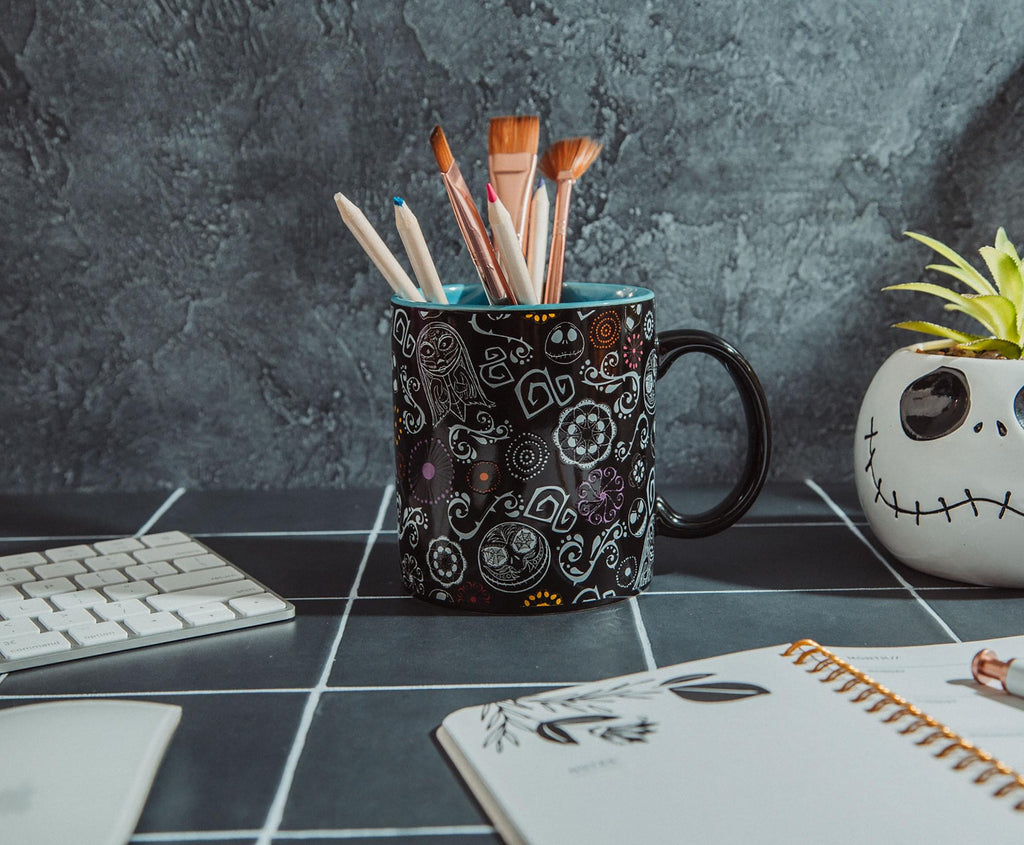 Disney The Nightmare Before Christmas Sugar Skulls Ceramic Mug | Holds 20 Ounces