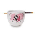 Disney The Nightmare Before Christmas Jack and Sally Ramen Bowl With Chopsticks