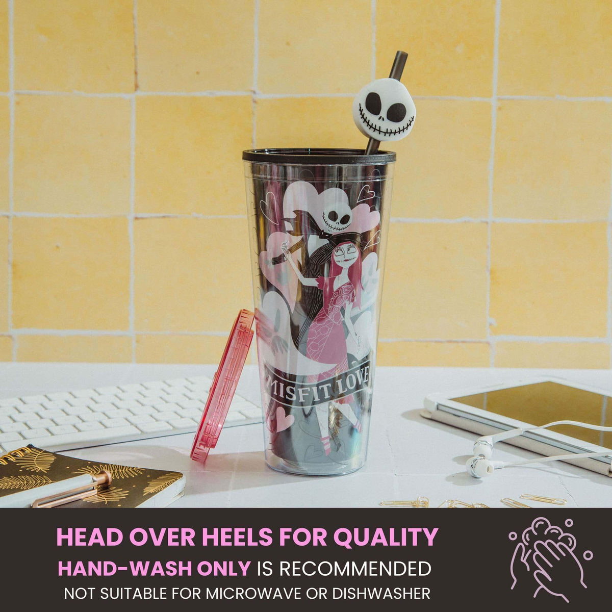 Disney The Nightmare Before Christmas "Misfit" Carnival Cup with Lid and Straw