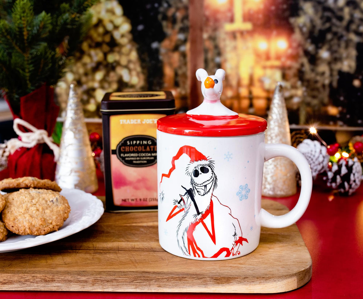 Disney The Nightmare Before Christmas Santa Jack Ceramic Mug With Sculpted Lid