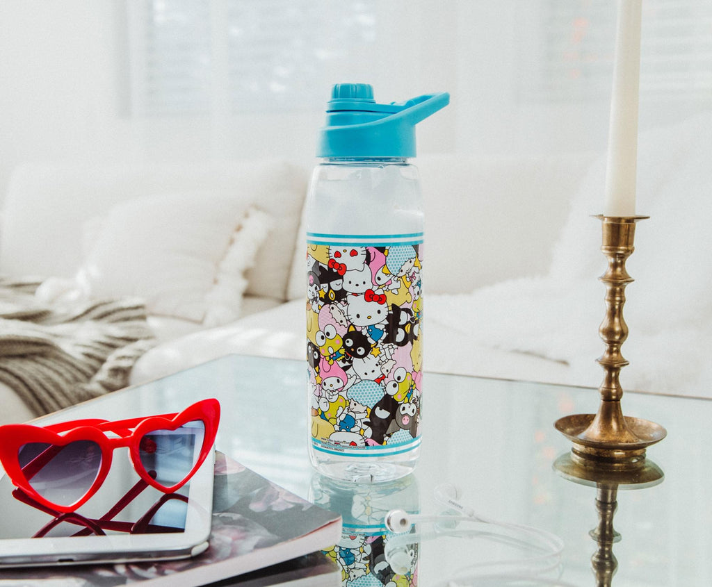 Sanrio Hello Kitty and Friends Plastic Water Bottle With Screw-Top Lid