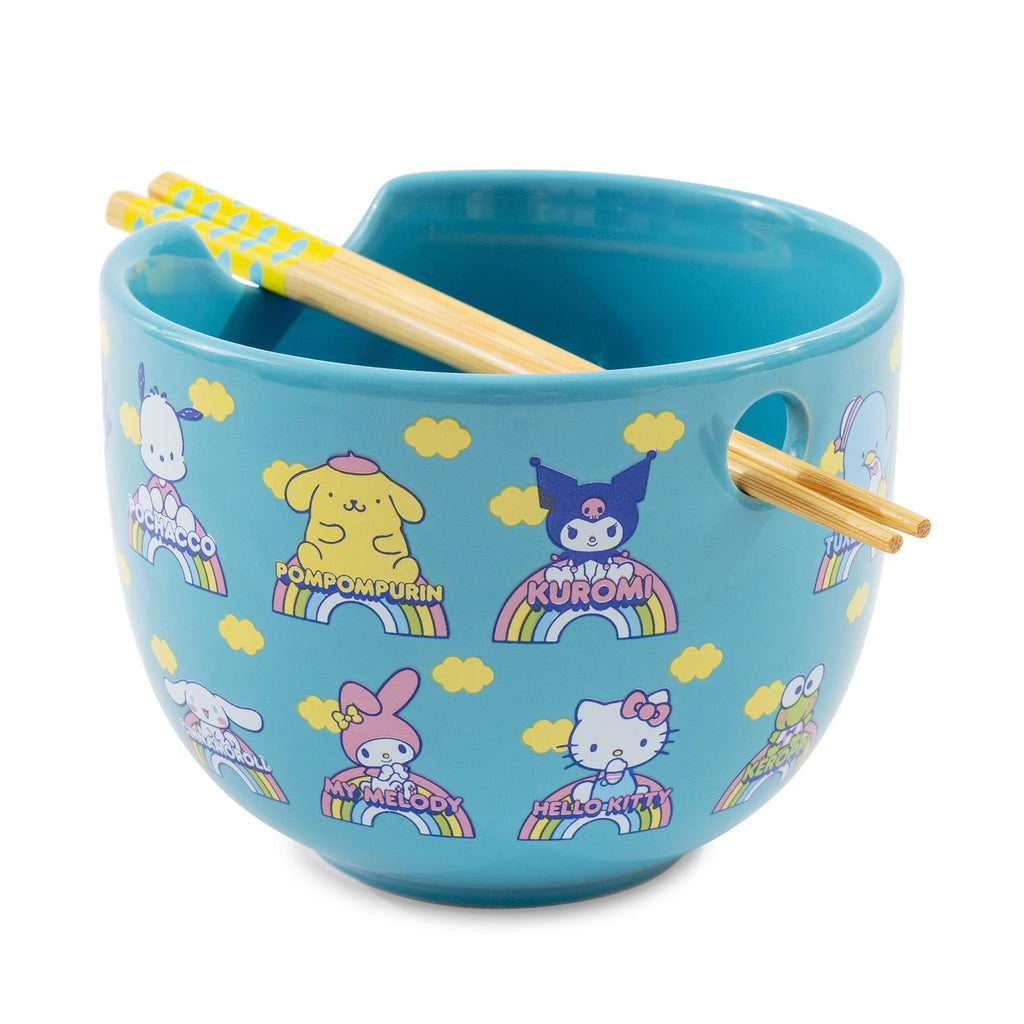 Sanrio Hello Kitty and Friends Blue 20-Ounce Ramen Bowl and Chopstick Set