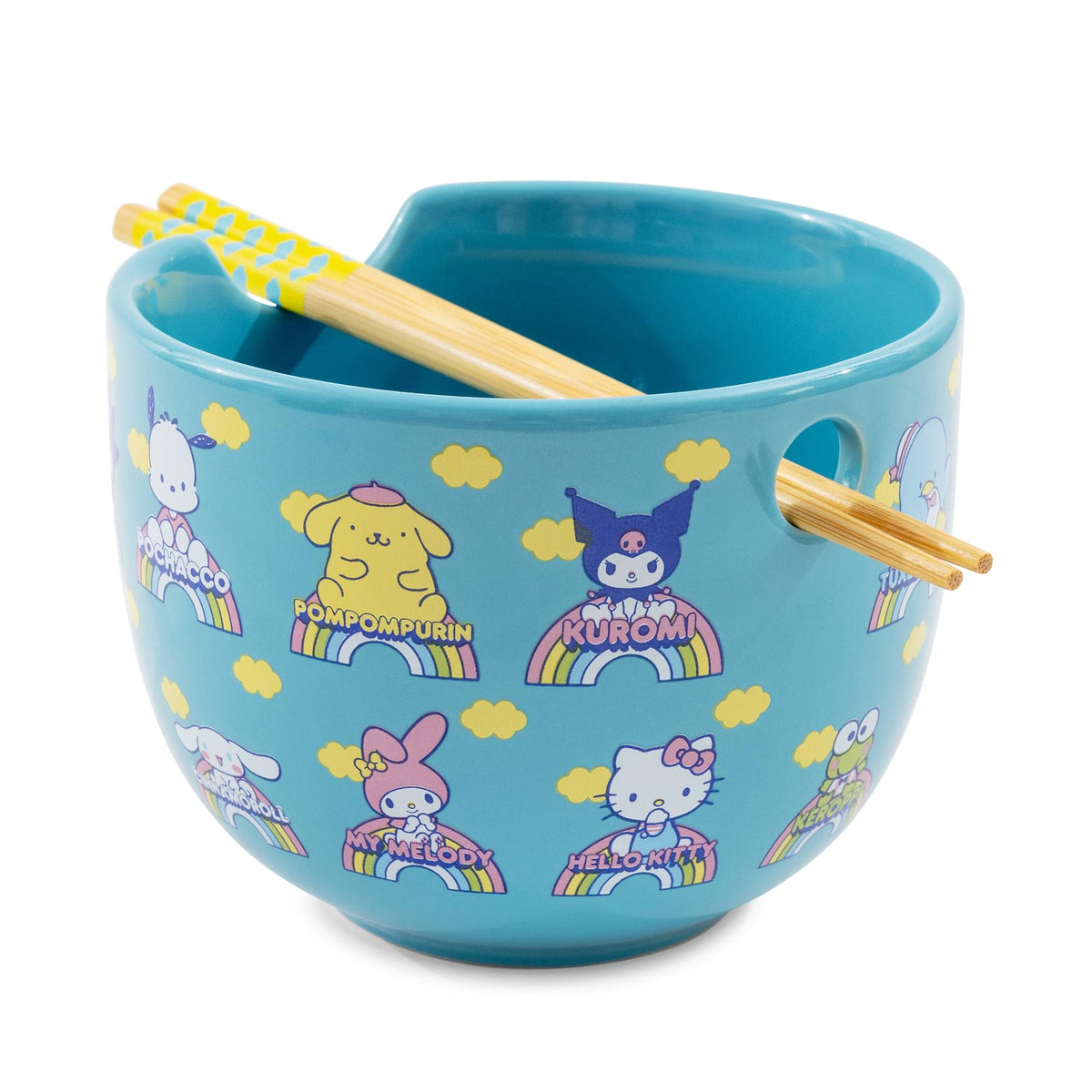 Sanrio Hello Kitty and Friends Blue 20-Ounce Ramen Bowl and Chopstick Set