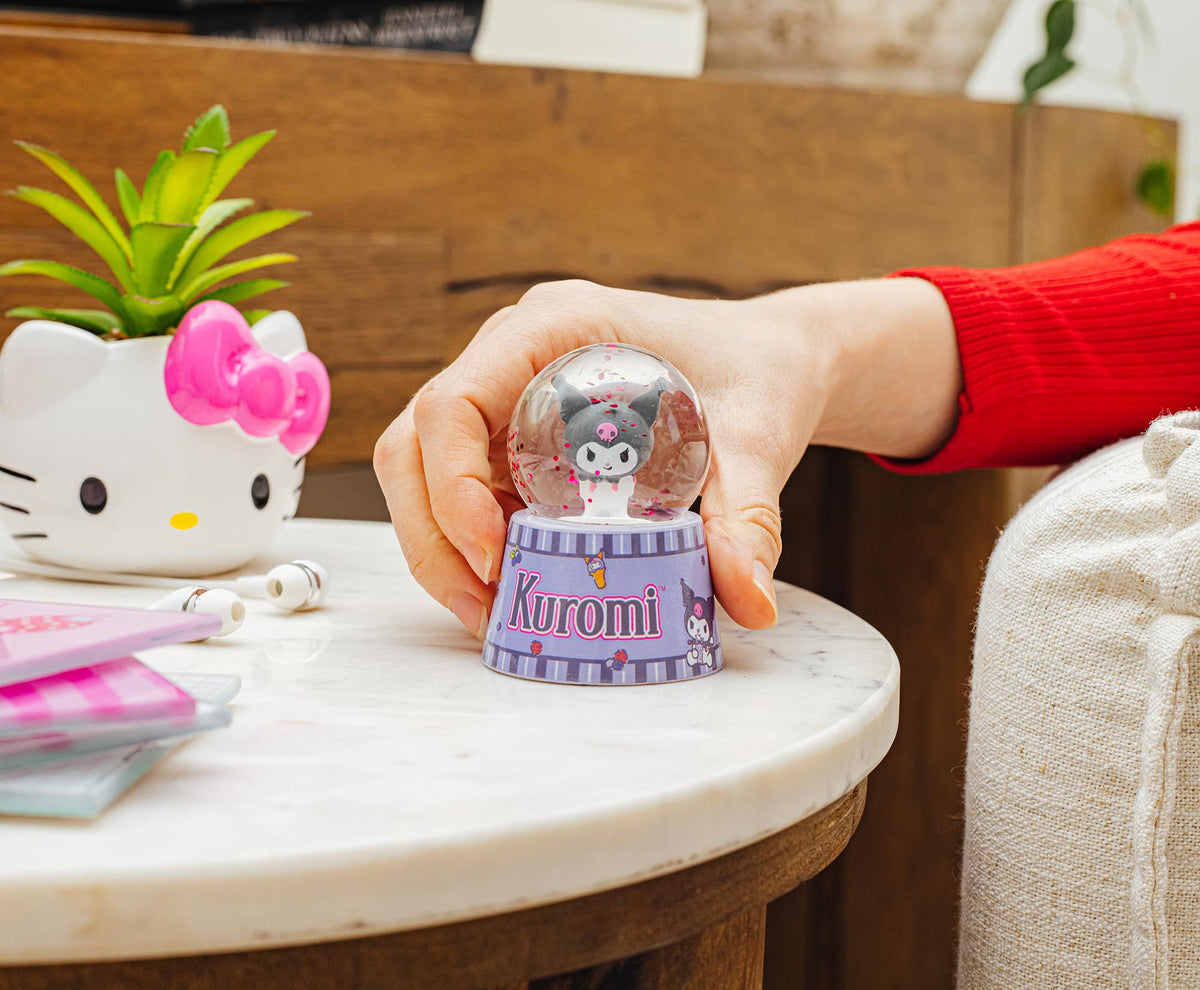 Sanrio Kuromi Mini Light-Up Snow Globe | 3 Inches Tall