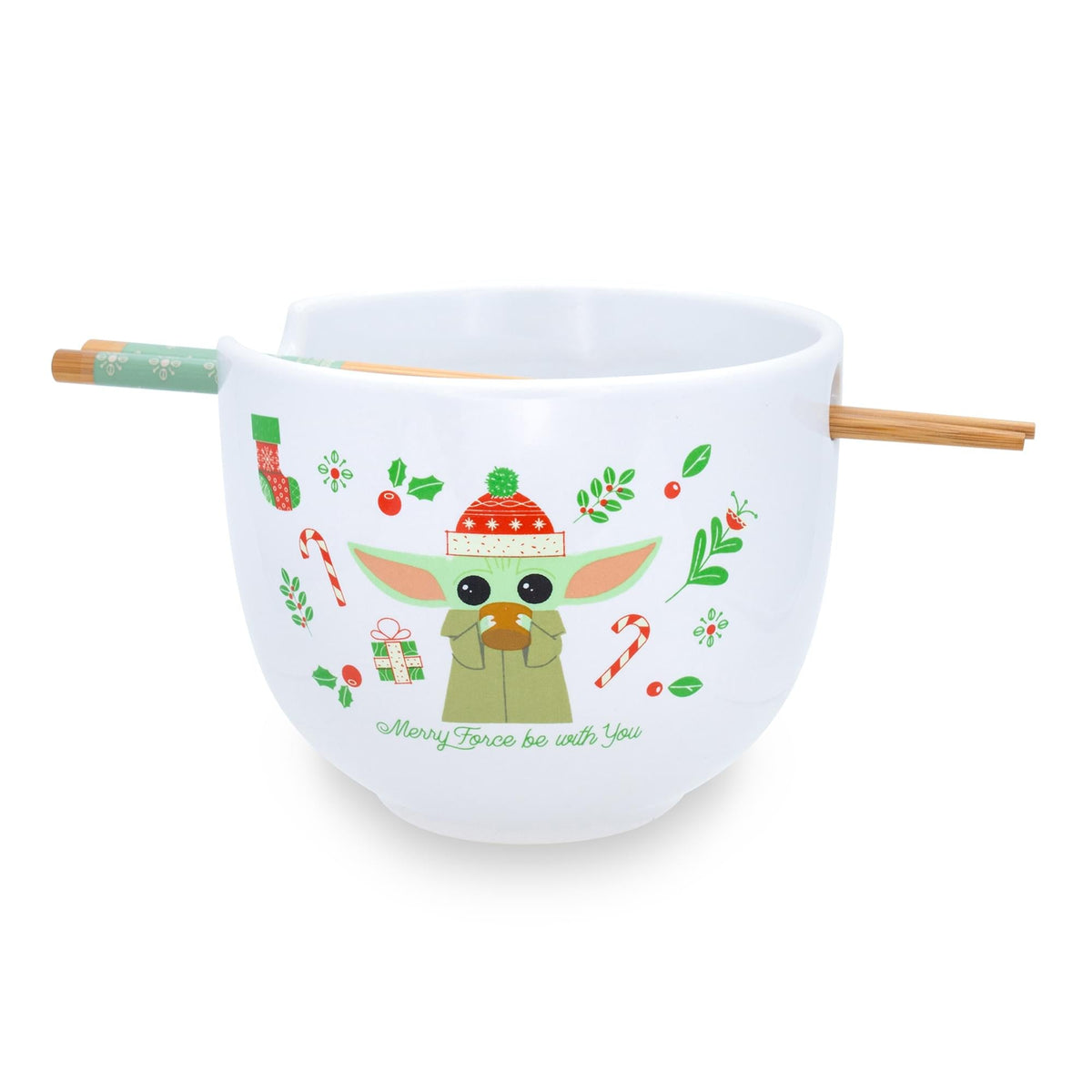 Star Wars: The Mandalorian Grogu "Merry Force" Ramen Bowl and Chopstick Set
