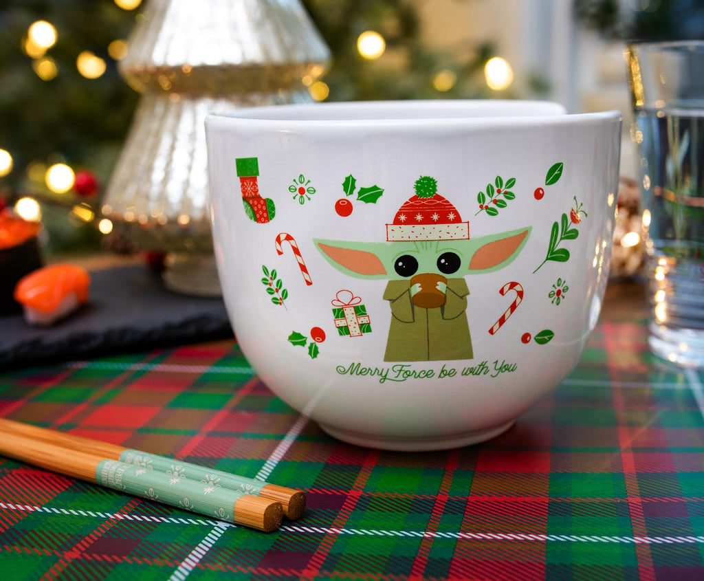 Star Wars: The Mandalorian Grogu "Merry Force" Ramen Bowl and Chopstick Set