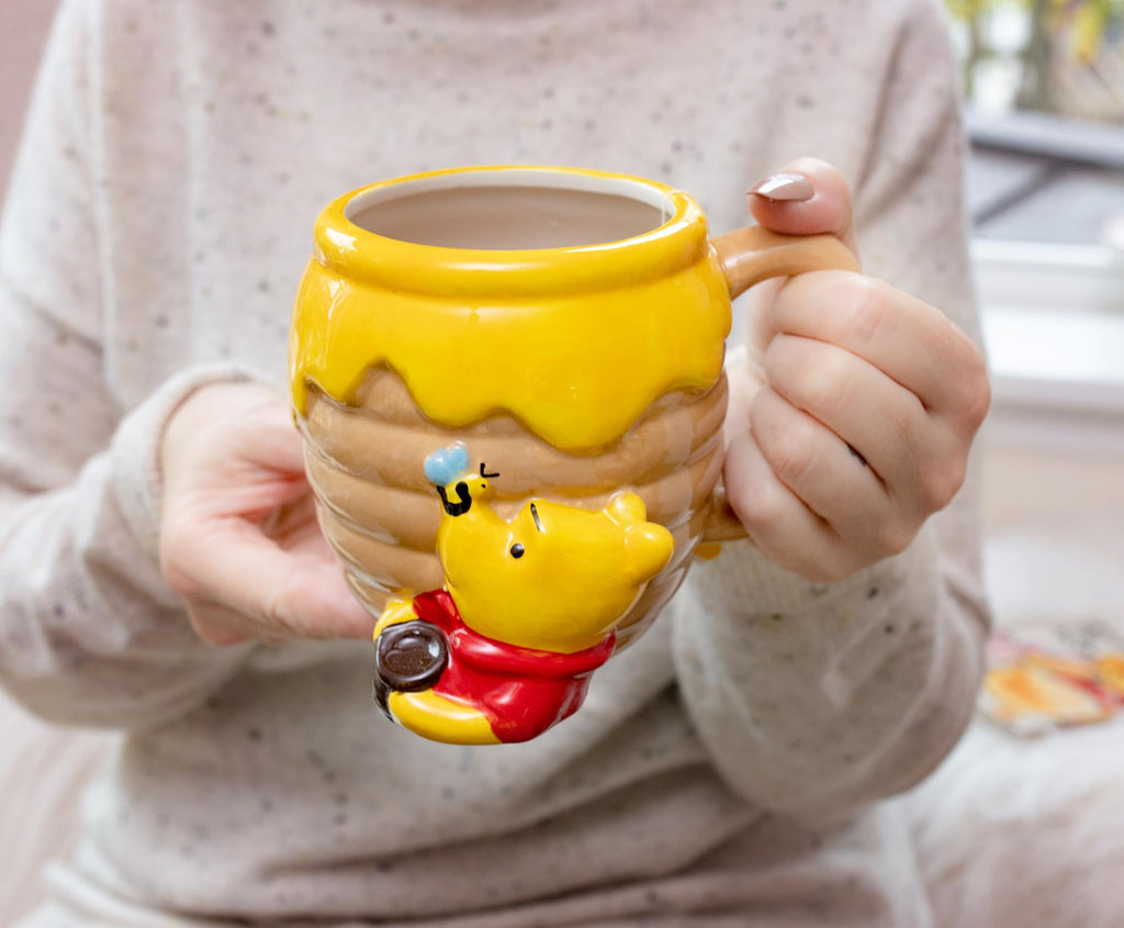 Disney Winnie the Pooh Honey Pot Sculpted Ceramic Mug | Holds 23 Ounces