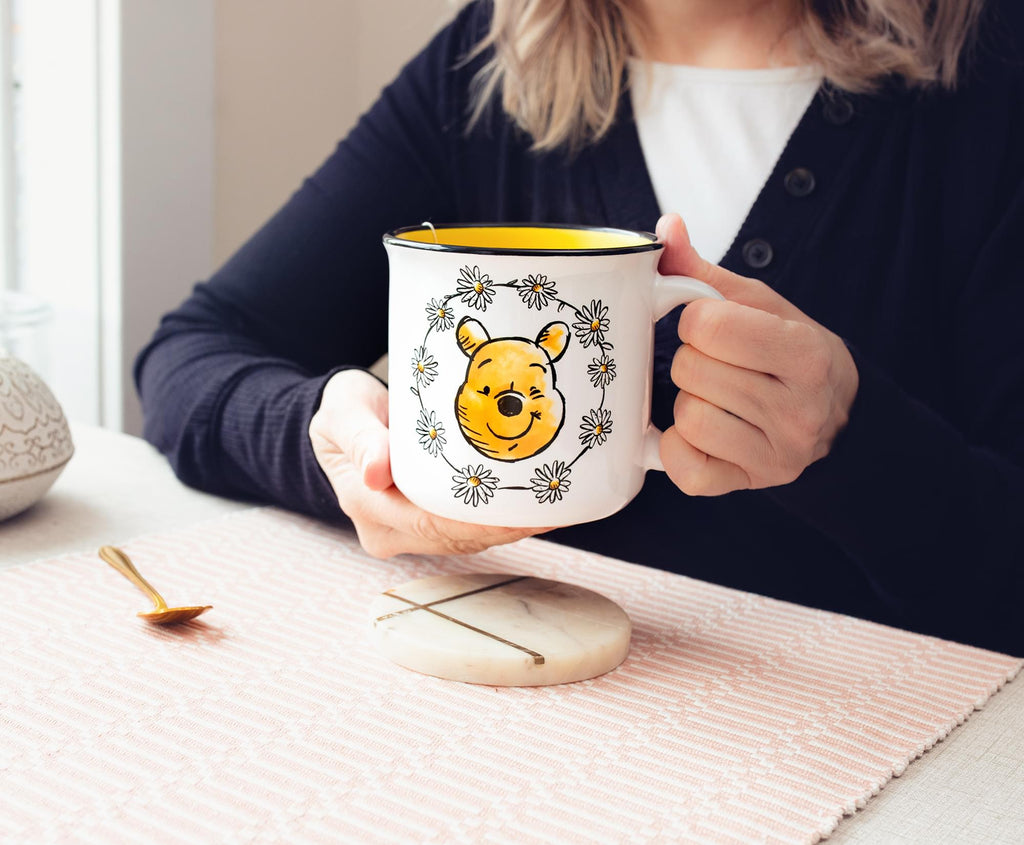 Disney Winnie the Pooh "Enjoy The Little Things" Ceramic Camper Mug | Holds 20 Ounces