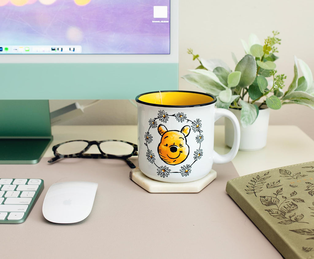 Disney Winnie the Pooh "Enjoy The Little Things" Ceramic Camper Mug | Holds 20 Ounces