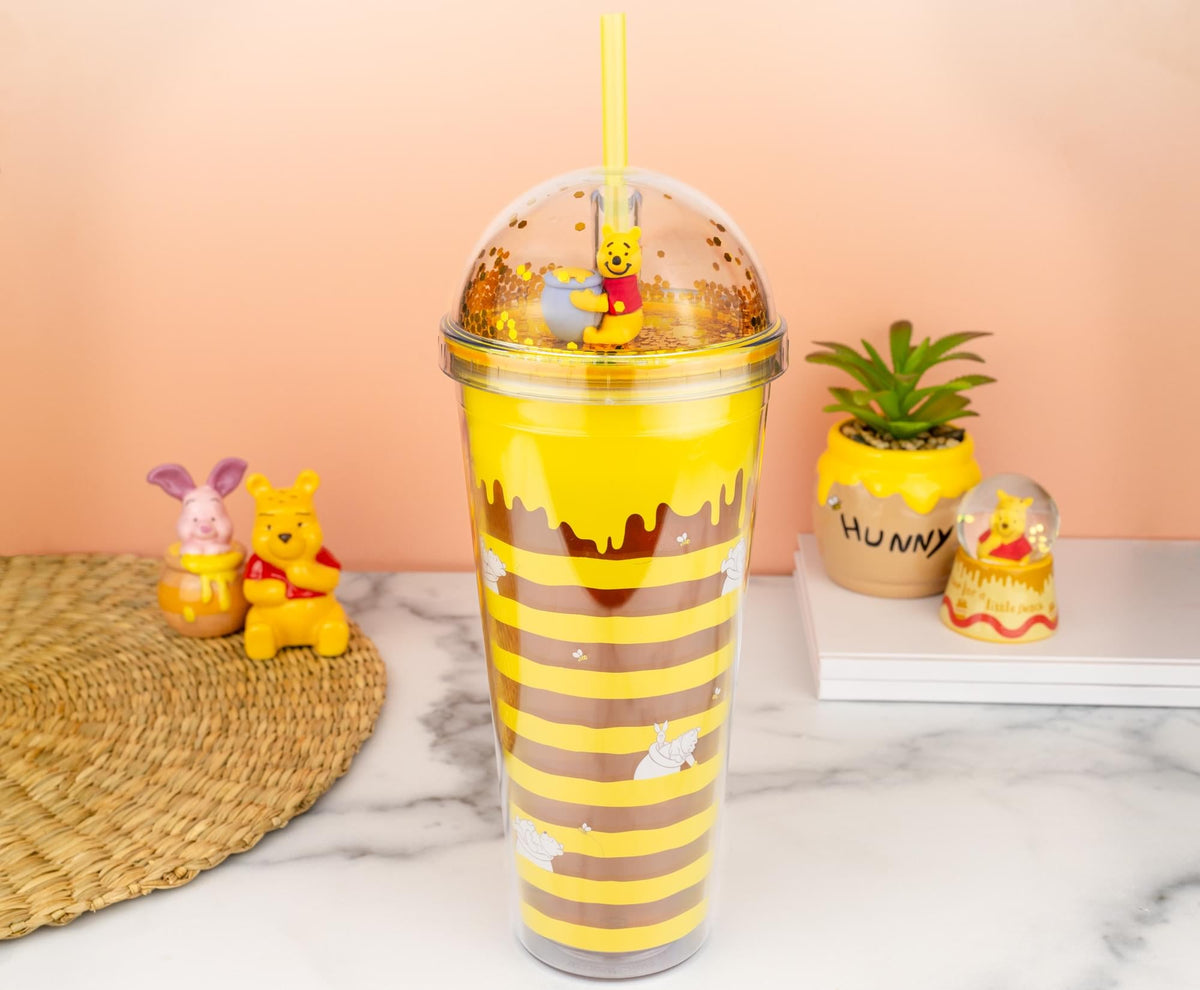 Disney Winnie the Pooh Hunny Confetti Dome Top Carnival Cup | Holds 24 Ounces