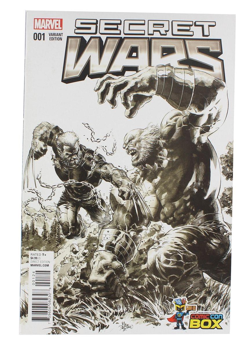 Marvel Secret Wars #001 Comic Con Box B&W Cover