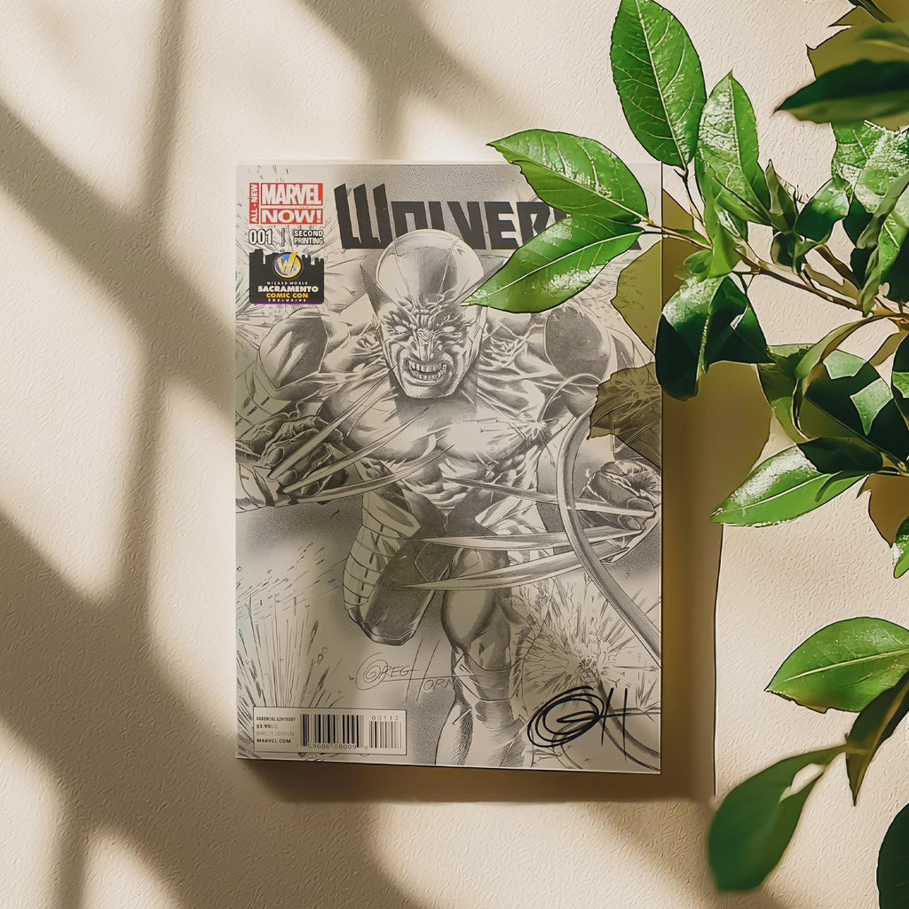 Marvel NOW! Wolverine #1 | Autographed WW Sacramento B&W Cover - Greg Horn