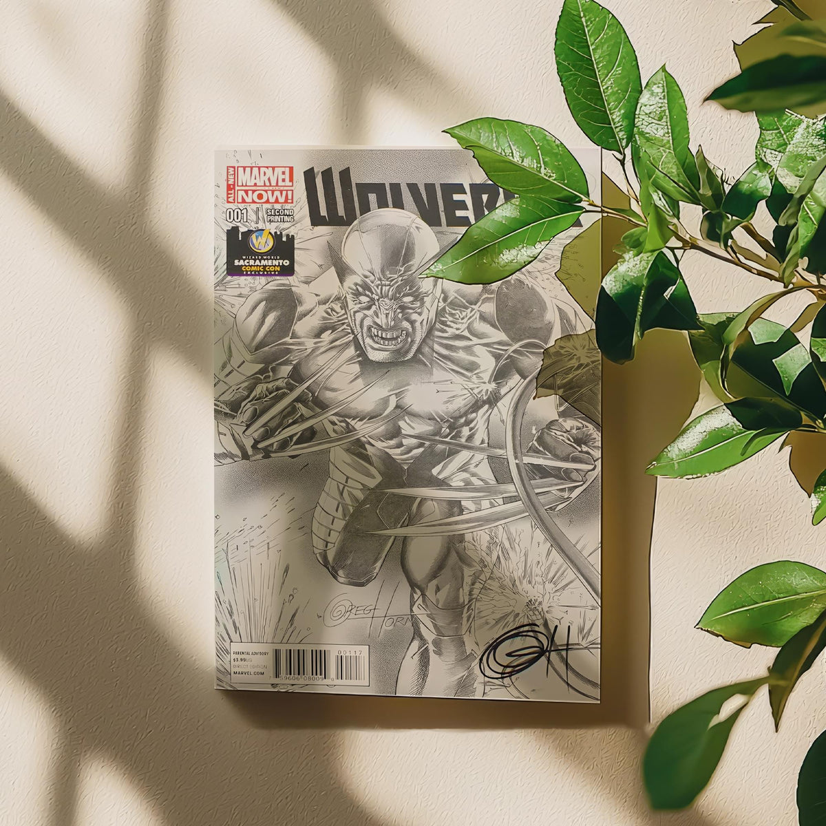 Marvel NOW! Wolverine #1 | Autographed WW Sacramento B&W Cover - Greg Horn