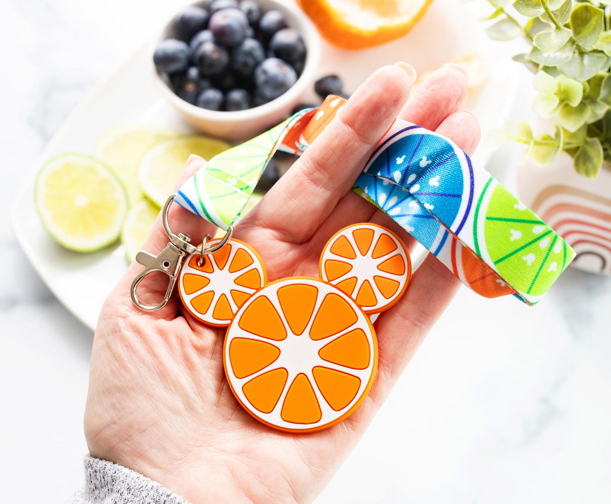 Disney Mickey Mouse Fruit Lanyard With Orange Charm
