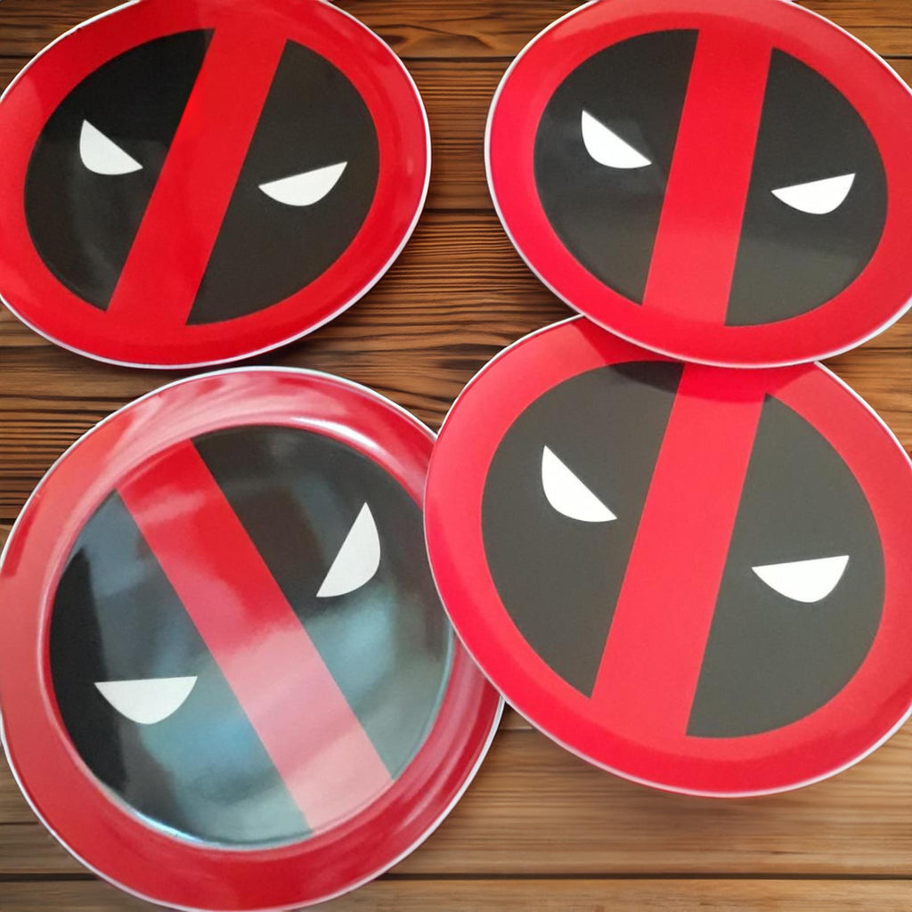 Marvel Dead Pool Round Plate 4-Piece Set