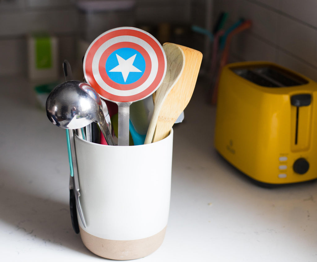 Marvel Captain America Shield Colored Flat Stainless Steel Wide Head Spatula